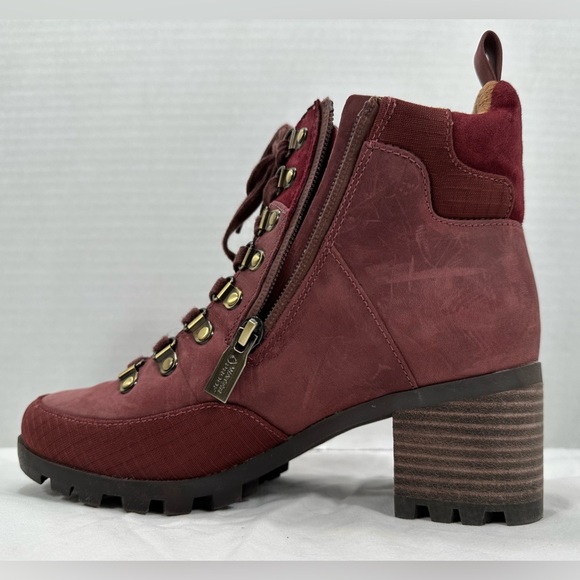 Vionic Womens Spencer Burgundy Combat Boots Size 6.5 Medium (B, M) - Picture 8 of 16